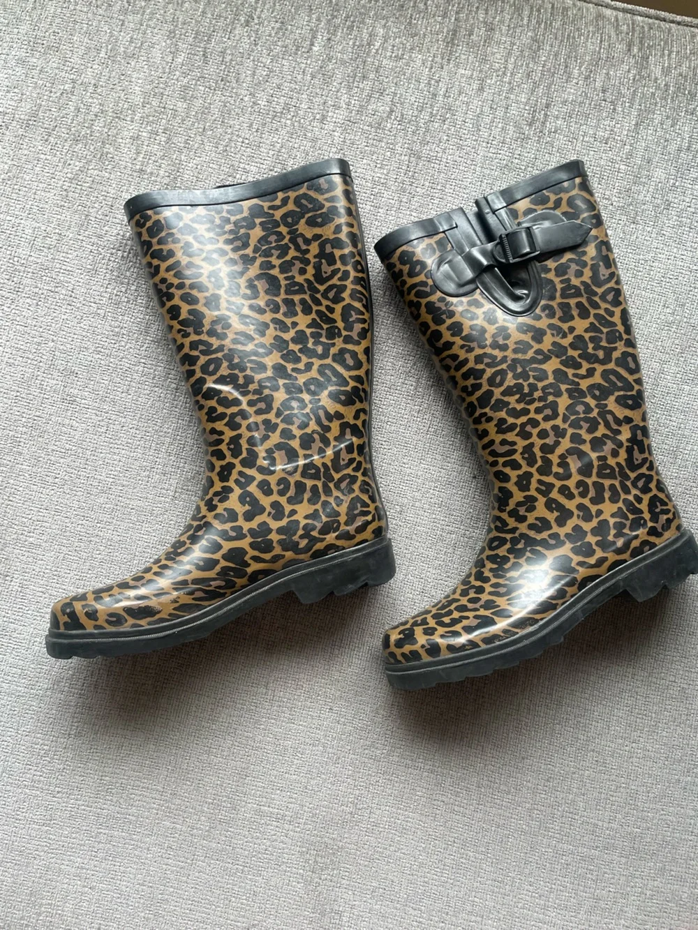 Leopard Print Rain Boots - Women's Waterproof Fashion Boots
